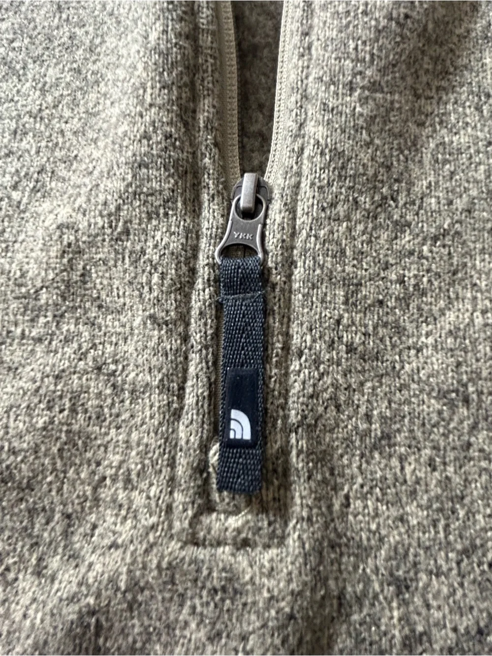 The North Face Men’s XXL Crescent 1/4 Zip Fleece Pullover Sweater Oatmeal Tan